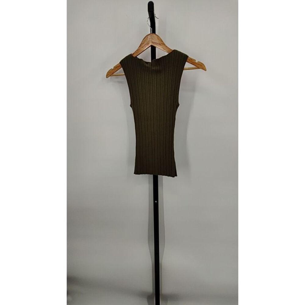 Quince Women Cotton Cashmere Ribbed Tank Olive Sleeveless Top XS - Picture 3 of 3